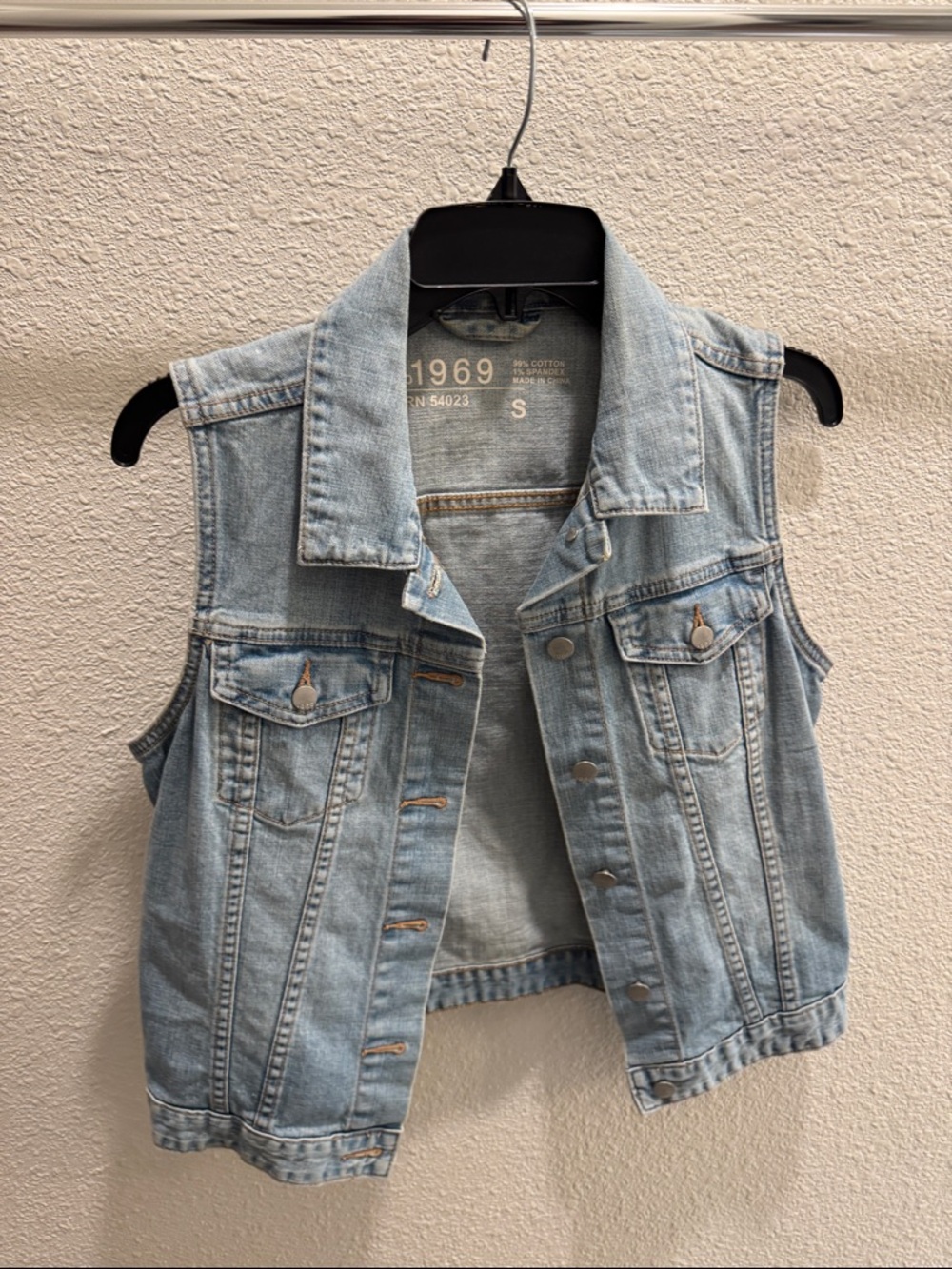 Gap Light Wash Denim Vest - Size S